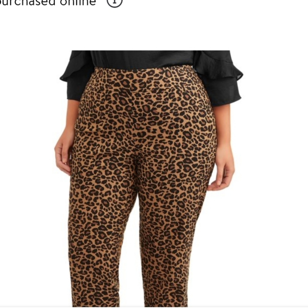 Terra & Sky Plus leopard print 4X dress pants NWT